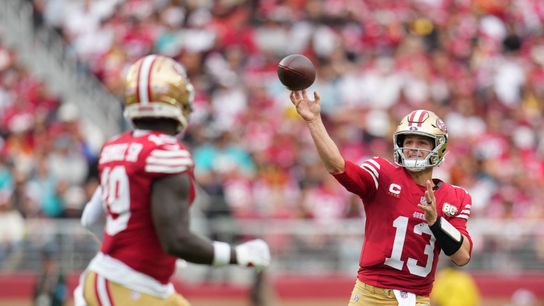 Sep 20, 2026; Santa Clara, California, USA; San Francisco 49ers quarterback Brock Purdy (13) passes against the Miami Dolphins in the second half at Levi's Stadium. Sep 20, 2026; Santa Clara, California, USA; San Francisco 49ers quarterback Brock Purdy (13) passes against the Miami Dolphins in the second half at Levi's Stadium.