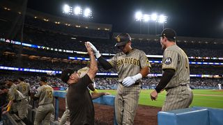 Padres clinch postseason berth with 4-2 win over Dodgers taken at Dodger Stadium (San Diego Padres). Photo by William Liang-Imagn Images