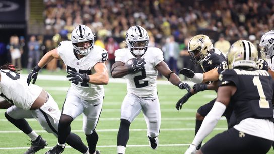 Sep 27, 2026; New Orleans, Louisiana, USA; Las Vegas Raiders running back Ashton Jeanty (2) carries the ball in the first half against the New Orleans Saints at Caesars Superdome. Sep 27, 2026; New Orleans, Louisiana, USA; Las Vegas Raiders running back Ashton Jeanty (2) carries the ball in the first half against the New Orleans Saints at Caesars Superdome.