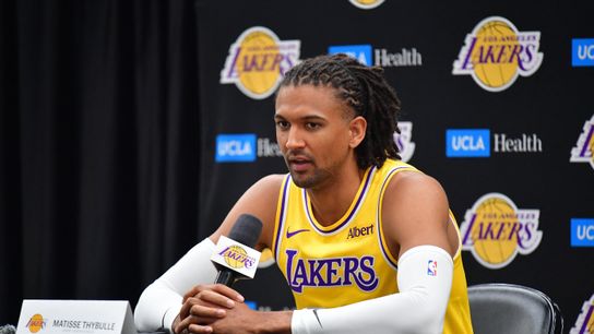 Sep 28, 2026; El Segundo, CA, USA; Los Angeles Lakers player Matisse Thybulle (26) during media day at UCLA Health Training Center.