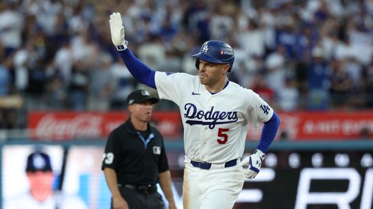 Oct 4, 2026; Los Angeles, California, USA; Los Angeles Dodgers first baseman Freddie Freeman (5) rounds the bases after hitting a home run during the fourth inning against the Atlanta Braves in game two of the NLDS for the 2026 MLB Playoffs at Uniqlo Field at Dodger Stadium. Oct 4, 2026; Los Angeles, California, USA; Los Angeles Dodgers first baseman Freddie Freeman (5) rounds the bases after hitting a home run during the fourth inning against the Atlanta Braves in game two of the NLDS for the 2026 MLB Playoffs at Uniqlo Field at Dodger Stadium.