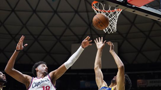 Clippers hold off Warriors late with Wagler’s clutch bucket taken at Stan Sheriff Center (Los Angeles Clippers). Photo by Michelle Bir-Imagn Images