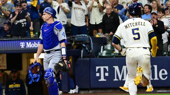 Dodgers drop Game 1 of NLCS to Brewers in Milwaukee taken at American Family Field (Los Angeles Dodgers). Photo by Benny Sieu-Imagn Images