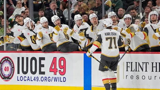 Golden Knights achieve a pair of firsts, but fall short of comeback to Wild taken at Grand Casino Arena (Vegas Golden Knights). Photo by Bruce Kluckhohn-Imagn Images