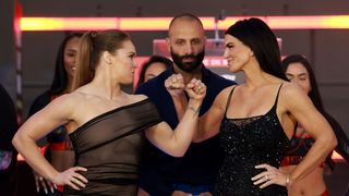Rousey, Carano trade respect and confidence at final press conference before Netflix showdown at Intuit Dome taken at Intuit Dome (MMA). Photo by Sarah Stier / Getty Images for Netflix