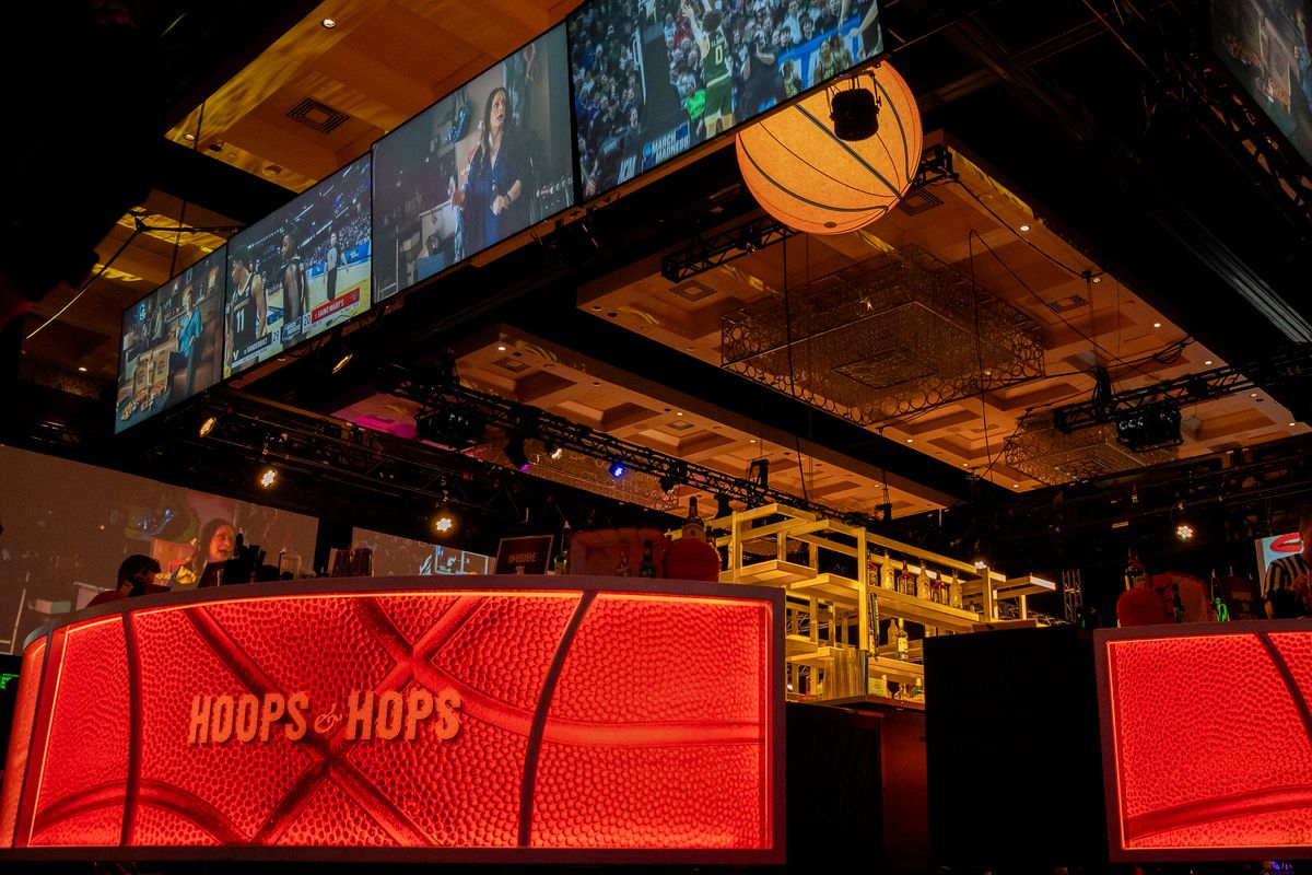 The bar during the Hoops & Hops event at the Cosmopolitan Resort & Casino on Friday March 22, 2025 in Las Vegas. The bar during the Hoops & Hops event at the Cosmopolitan Resort & Casino on Friday March 22, 2025 in Las Vegas.