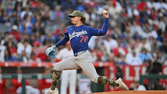 Justin Wrobleski shines in Dodgers' blowout win over Angels taken at Angel Stadium (Los Angeles Dodgers). Photo by Jon Bryan - The Sporting Tribune