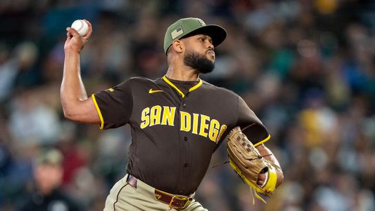 Randy Vásquez dominant versus M's as Padres take series opener in Seattle (San Diego Padres). Photo by Stephen Brashear-Imagn Images