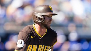 Padres Spring Training Notebook: Jackson Merrill blasts homer versus M's, Buehler taking steps taken in Peoria (San Diego Padres). Photo by Mark J. Rebilas-Imagn Images