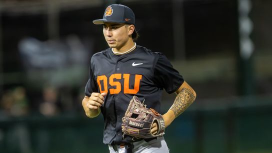 Oregon State shortstop Aiva Arquette runs back to the Beavers dugout after making a play in a non-conference series against Hawai’i on May 4, 2025. 
