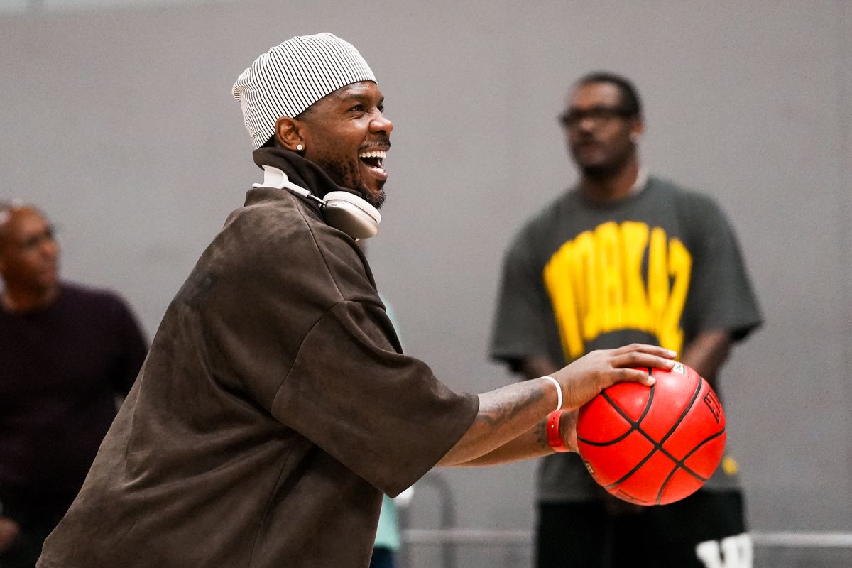 Nick Young shoots the ball at the Big3 combine on Thursday May 7, 2026 at Las Vegas Basketball Center in Las Vegas.