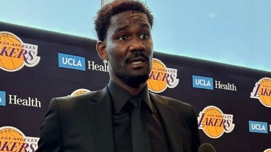 Lakers introduce DeAndre Ayton and Jake LaRavia after signings taken at UCLA Health Training Center (Los Angeles Lakers)