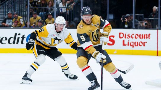 High-octane offense delivers as Golden Knights celebrate Jack Eichel’s 700th game taken at T-Mobile Arena (Vegas Golden Knights). Photo by Paige Kuwata-The Sporting Tribune