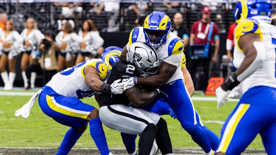 Raiders cannot complete mad dash as Rams push losing streak to four taken at Allegiant Stadium (Las Vegas Raiders). Photo by RJ Forbus-The Sporting Tribune