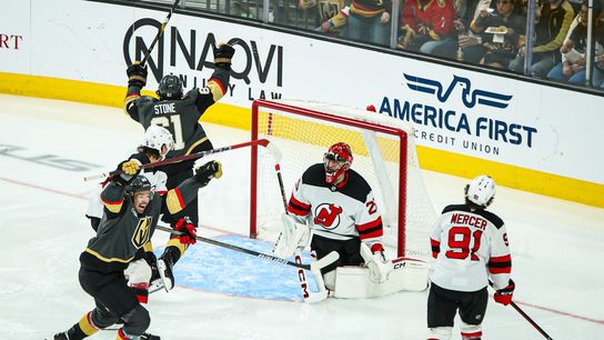 Shorthanded Golden Knights look to capitalize on successful road trip against Devils taken at T-Mobile Arena (Vegas Golden Knights)