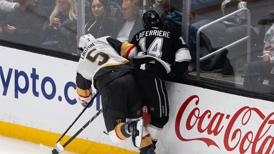 Five-goal third period sees shorthanded Golden Knights earn crucial win over Kings taken at Crypto.com Arena (Vegas Golden Knights). Photo by Robert Talamantes-The Sporting Tribune