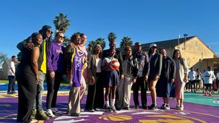 Sparks, Albert unveil new court at KIPP Compton Upper School taken at KIPP Compton Upper School  (Los Angeles Sparks). Photo by JohVonne Roberts - The Sporting Tribune