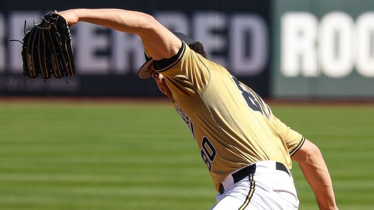 Vanderbilt Commodores RHP Nate Taylor (80) pitches against the Oregon Ducks at the 2026 Live Like Lou Las Vegas College Baseball Classic on Sunday, March 1, 2026 at Las Vegas Ballpark in Las Vegas, Nevada.