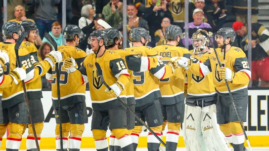 This is it: Golden Knights begin first round series with Mammoth taken at T-Mobile Arena (Vegas Golden Knights). Photo by RJ Forbus-The Sporting Tribune