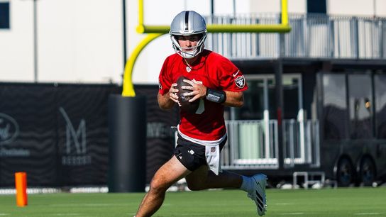 Mendoza-mania and the defensive search for identity early storylines for Raiders taken at Intermountain Healthcare Performance Center (Las Vegas Raiders). Photo by DJ Cabanlong-The Sporting Tribune