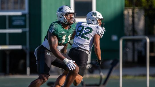 Linebacker Jamih Otis drops back into coverage during a 7-on-7 drill in spring camp earlier this year. 