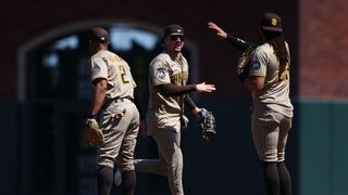 Late offense lifts Padres to series win over Giants taken at Oracle Park (San Diego Padres). Photo by Scott Marshall-Imagn Images