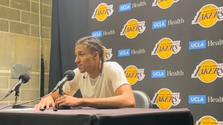 Cameron Carr stands out in Lakers' California Classic loss to Golden State taken at Chase Center (Los Angeles Lakers). Photo by Justin Rosette - The Sporting Tribune