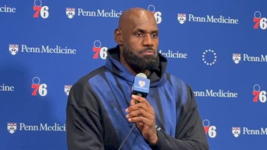 LeBron James makes Philadelphia debut in 76ers scrimmage taken at Xfinity Mobile Arena (Los Angeles Lakers). Photo by Timothy Parker - The Sporting Tribune