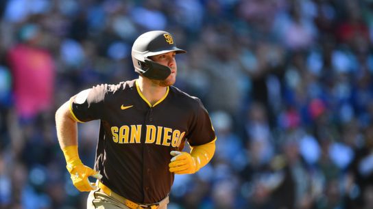 Gavin Sheets Multi-Homer game powers Padres to series sweep over Mariners taken at T-Mobile Park (San Diego Padres). Photo by Steven Bisig-Imagn Images