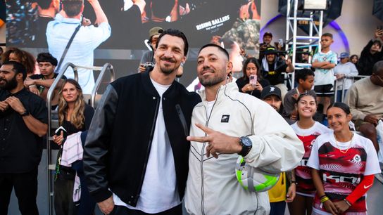 L to R: Zlatan Ibrahimović and Clint Dempsey at Toma La Noche – LA Finals at Griffith Park Pool, Los Angeles, June 7, 2026