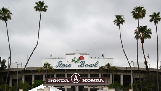 May 10, 2017; Pasadena CA, USA; General overall view of the Rose Bowl. The stadium is the proposed soccer venue for the 2024 Los Angeles Olympic Games.