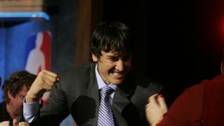 Wooden Award Flashback: Andrew Bogut puts Australia on the map in college hoops taken in Los Angeles (Wooden Award). Photo by Robert Deutsch/Imagn Images