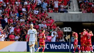 Reus makes first start as Galaxy fall to St. Louis City (LA Galaxy). Photo by Joe Puetz-USA TODAY Sports
