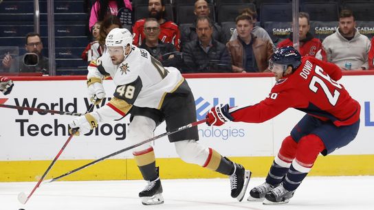 Nic Dowd gets chance at revenge when Capitals come to Vegas taken at T-Mobile Arena (Vegas Golden Knights). Photo by Geoff Burke-Imagn Images