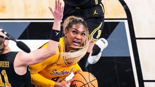 USC advances to Big Ten Championship game on Sunday taken at Gainbridge Fieldhouse (USC)