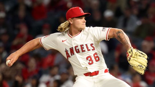 Angels call up Darrell-Hicks, option top pitching prospect Dana taken at Angel Stadium (Los Angeles Angels)