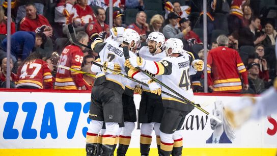 Smith's two goals lifts Golden Knights over Flames taken at Scotiabank Saddledome (Vegas Golden Knights)