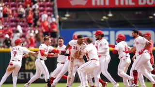 Reds jump on Suárez late, taking rubber match from Padres  taken at Great American Ball Park (San Diego Padres). Photo by Frank Bowen IV/ The USAToday Network via Imagn Images
