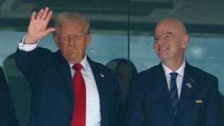 Donald Trump is ruining the World Cup and FIFA is letting him taken in Los Angeles (World Cup). Photo by Kai Pfaffenbach-Reuters via Imagn Images