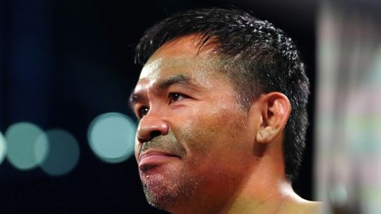 Mayweather's promoter refuses to comment on Pacquiao rematch taken in Las Vegas (Boxing). Photo by Stephen R. Sylvanie-Imagn Images