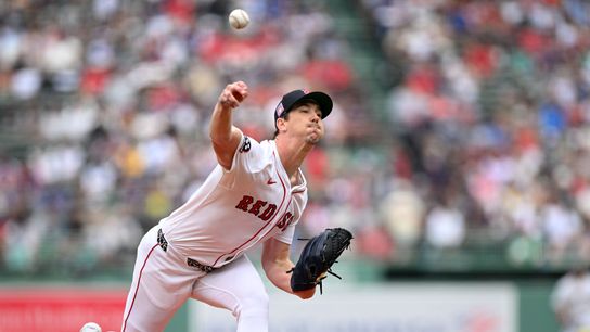 Boston Red Sox starting pitcher Walker Buehler (0) pitches against the Los Angeles Dodgers during the first inning at Fenway Park.