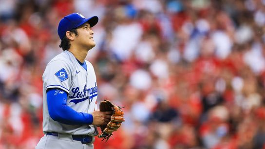 Ohtani exits early with hip cramp as Dodgers let sweep slip away taken at Great American Ball Park  (Los Angeles Dodgers)