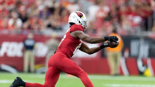 Aug 9, 2025; Glendale, Arizona, USA; Arizona Cardinals wide receiver Marvin Harrison Jr. (18) against the Kansas City Chiefs during a preseason NFL game at State Farm Stadium.