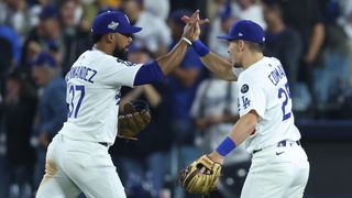 Dodgers Notebook: Tommy Edman set to return Wednesday as Teoscar Hernández nears rehab assignment taken at Dodger Stadium (Los Angeles Dodgers). Photo by Kiyoshi Mio-Imagn Images