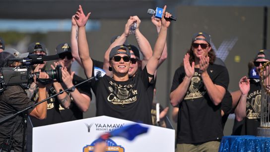 Dodgers celebrate back-to-back glory, eyes firmly set on a three-peat taken at Dodger Stadium (Los Angeles Dodgers)