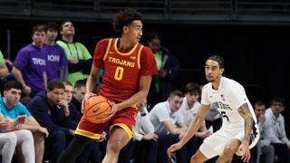Alijah Arenas hits game winner against Penn State, USC improves to 18-6 taken at Bryce Jordan Center (USC). Photo by Matthew O'Haren-Imagn Images