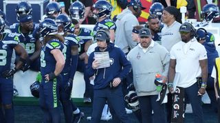 Klint Kubiak makes feelings on Raiders job crystal clear taken in Las Vegas (Las Vegas Raiders). Photo by Kirby Lee-Imagn Images