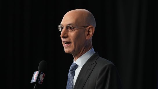 Adam Silver playing NBA expansion cards close to his vest taken at Thomas & Mack Center (NBA)
