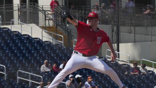 Washington Nationals pitcher Jake Eder (46) pitches in the second inning against the Houston Astros at CACTI Park of the Palm Beaches. 