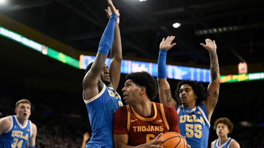 USC routed by UCLA as tournament hopes fade taken at Pauley Pavilion (USC Trojans). Photo by Robert Hanashiro-Imagn Images
